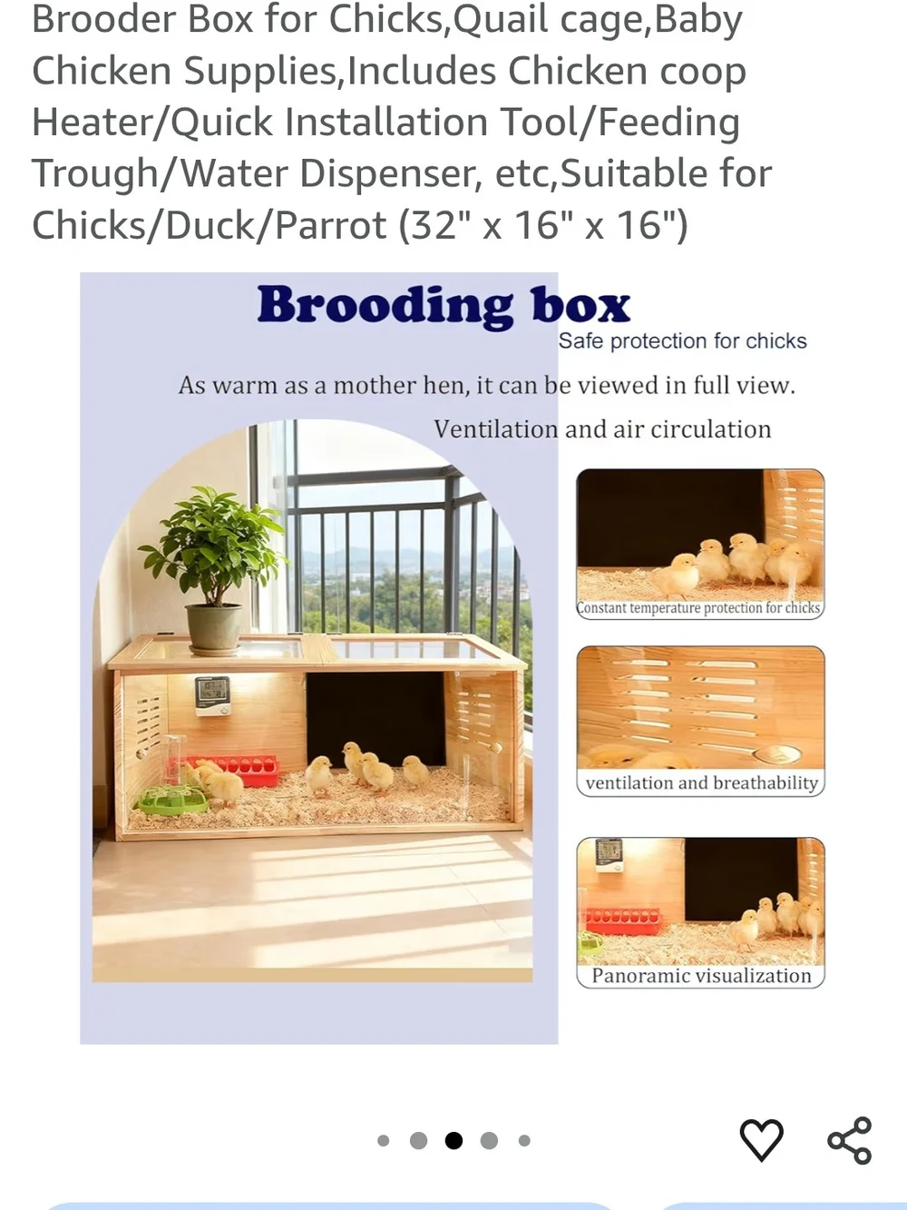 Wooden Brooder Box for Small Pets with Accessories - Natural